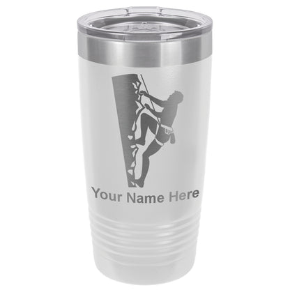 20oz Vacuum Insulated Tumbler Mug, Rock Climber, Personalized Engraving Included