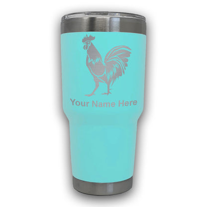 LaserGram 30oz Tumbler Mug, Rooster, Personalized Engraving Included