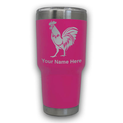 LaserGram 30oz Tumbler Mug, Rooster, Personalized Engraving Included