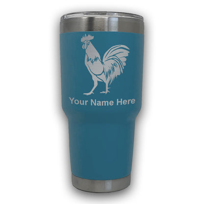 LaserGram 30oz Tumbler Mug, Rooster, Personalized Engraving Included