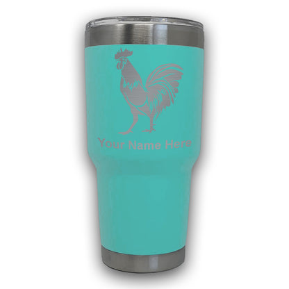 LaserGram 30oz Tumbler Mug, Rooster, Personalized Engraving Included