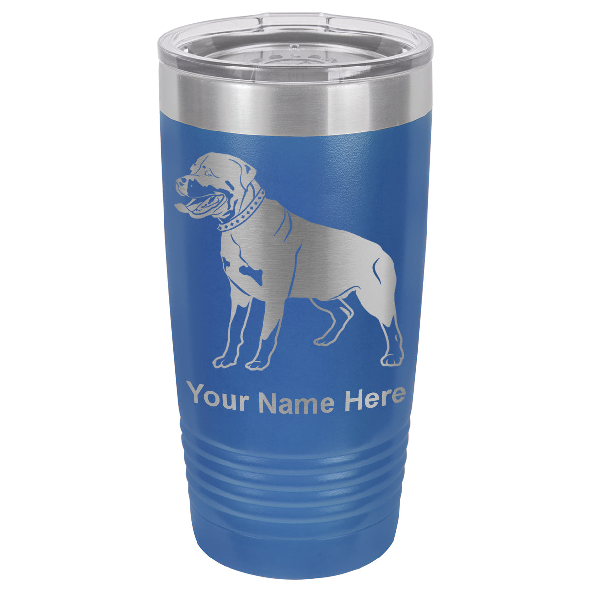 20oz Vacuum Insulated Tumbler Mug, Rottweiler Dog, Personalized Engraving Included