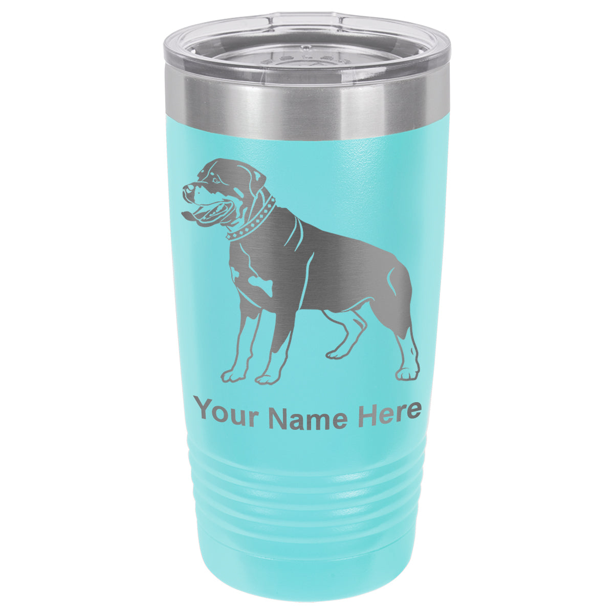 20oz Vacuum Insulated Tumbler Mug, Rottweiler Dog, Personalized Engraving Included