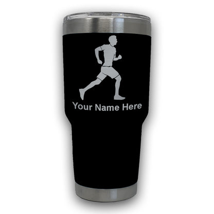 LaserGram 30oz Tumbler Mug, Running Man, Personalized Engraving Included