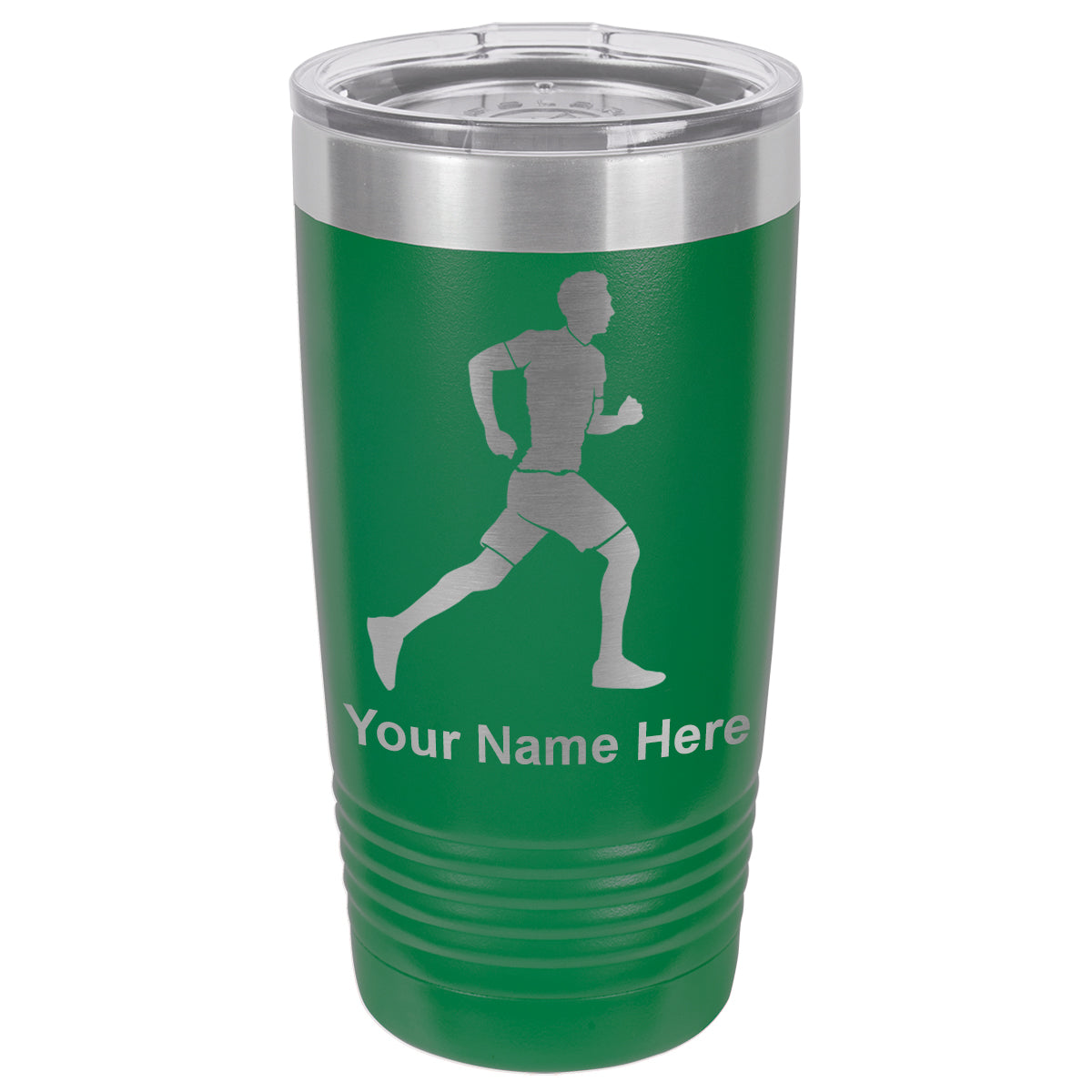 20oz Vacuum Insulated Tumbler Mug, Running Man, Personalized Engraving Included