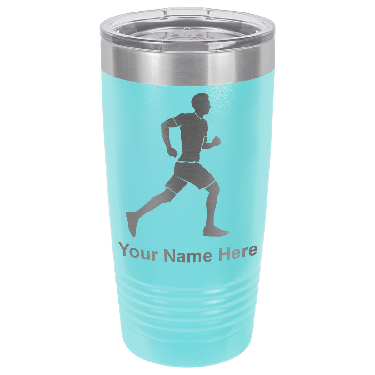 20oz Vacuum Insulated Tumbler Mug, Running Man, Personalized Engraving Included