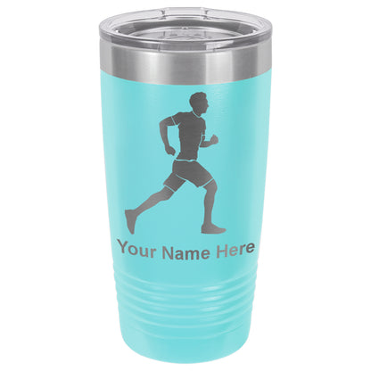 20oz Vacuum Insulated Tumbler Mug, Running Man, Personalized Engraving Included