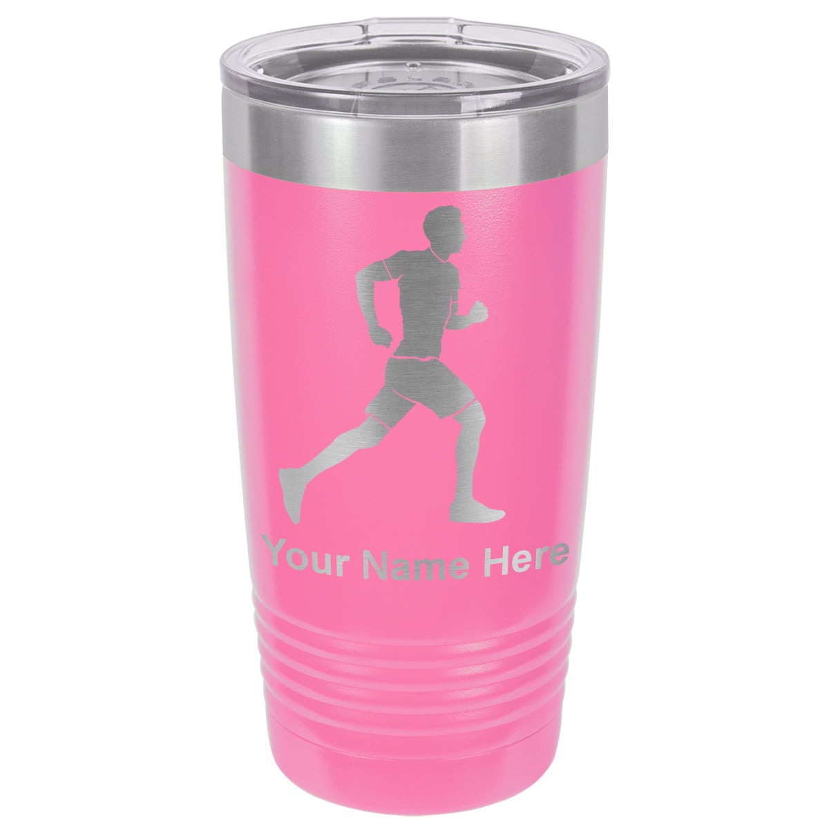 20oz Vacuum Insulated Tumbler Mug, Running Man, Personalized Engraving Included