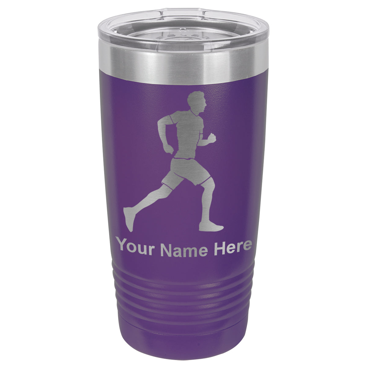 20oz Vacuum Insulated Tumbler Mug, Running Man, Personalized Engraving Included