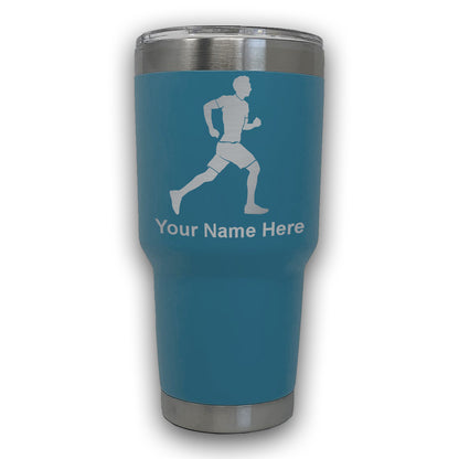 LaserGram 30oz Tumbler Mug, Running Man, Personalized Engraving Included