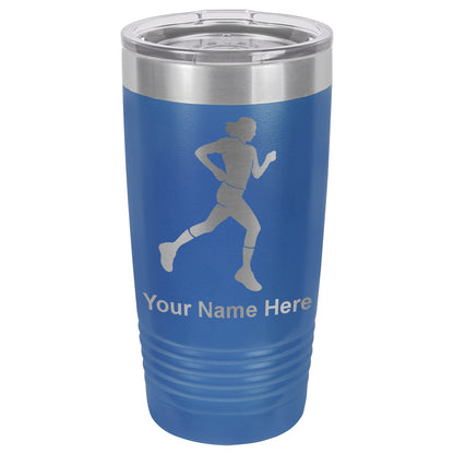 20oz Vacuum Insulated Tumbler Mug, Running Woman, Personalized Engraving Included
