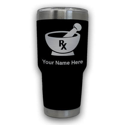 LaserGram 30oz Tumbler Mug, Rx Pharmacy Symbol, Personalized Engraving Included