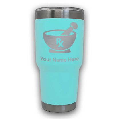 LaserGram 30oz Tumbler Mug, Rx Pharmacy Symbol, Personalized Engraving Included