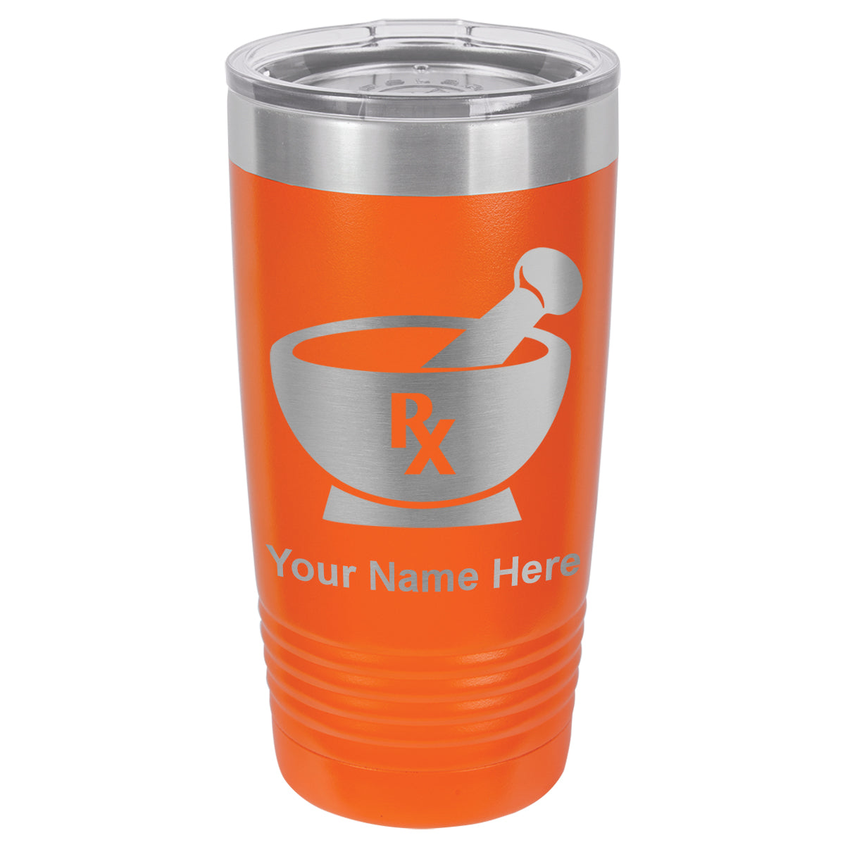 20oz Vacuum Insulated Tumbler Mug, Rx Pharmacy Symbol, Personalized Engraving Included