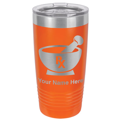 20oz Vacuum Insulated Tumbler Mug, Rx Pharmacy Symbol, Personalized Engraving Included