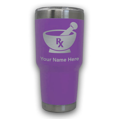 LaserGram 30oz Tumbler Mug, Rx Pharmacy Symbol, Personalized Engraving Included