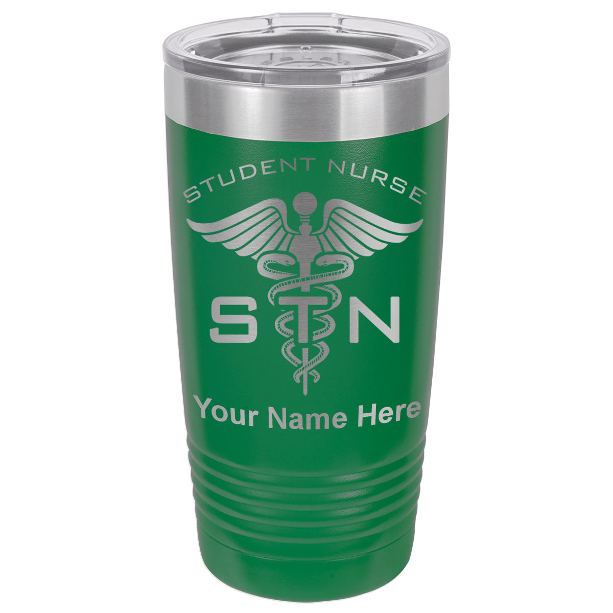 20oz Vacuum Insulated Tumbler Mug, STN Student Nurse, Personalized Engraving Included