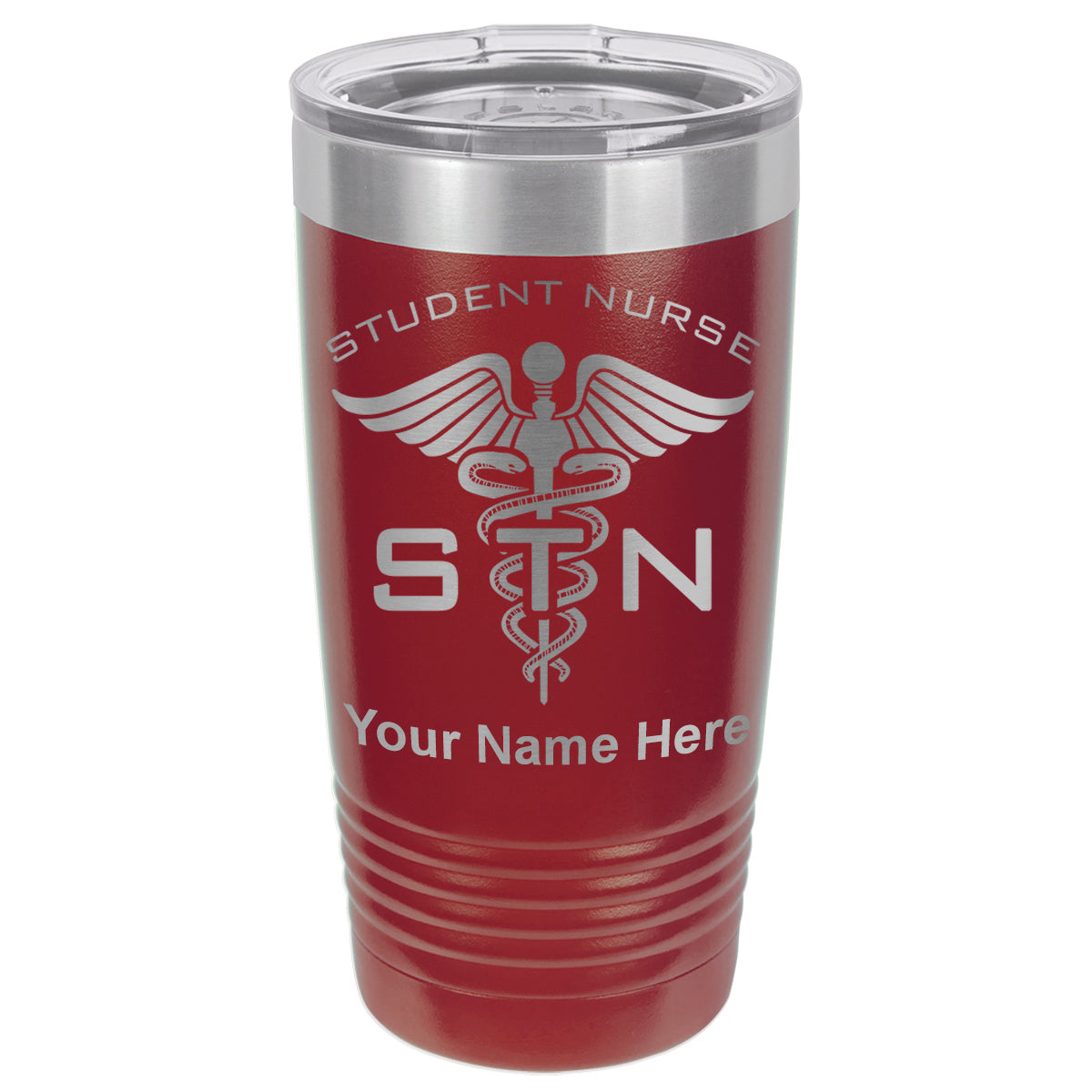 20oz Vacuum Insulated Tumbler Mug, STN Student Nurse, Personalized Engraving Included