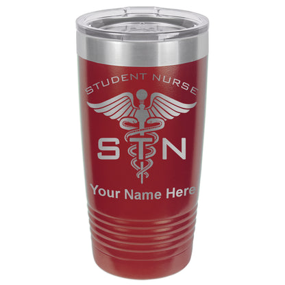 20oz Vacuum Insulated Tumbler Mug, STN Student Nurse, Personalized Engraving Included