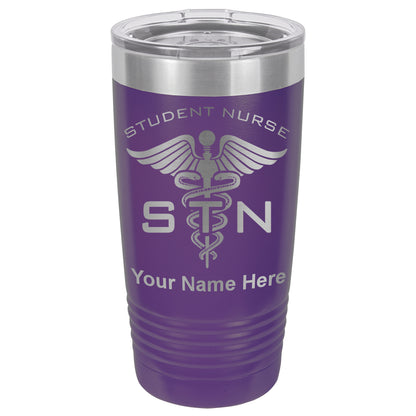 20oz Vacuum Insulated Tumbler Mug, STN Student Nurse, Personalized Engraving Included