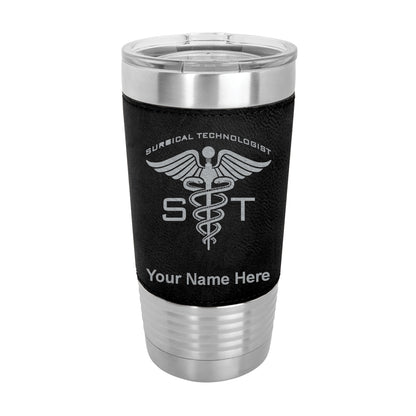 20oz Faux Leather Tumbler Mug, ST Surgical Technologist, Personalized Engraving Included
