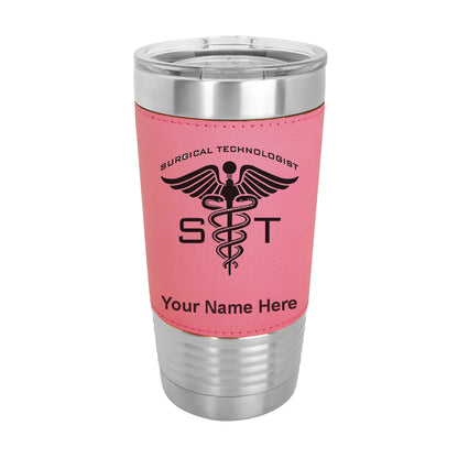 20oz Faux Leather Tumbler Mug, ST Surgical Technologist, Personalized Engraving Included