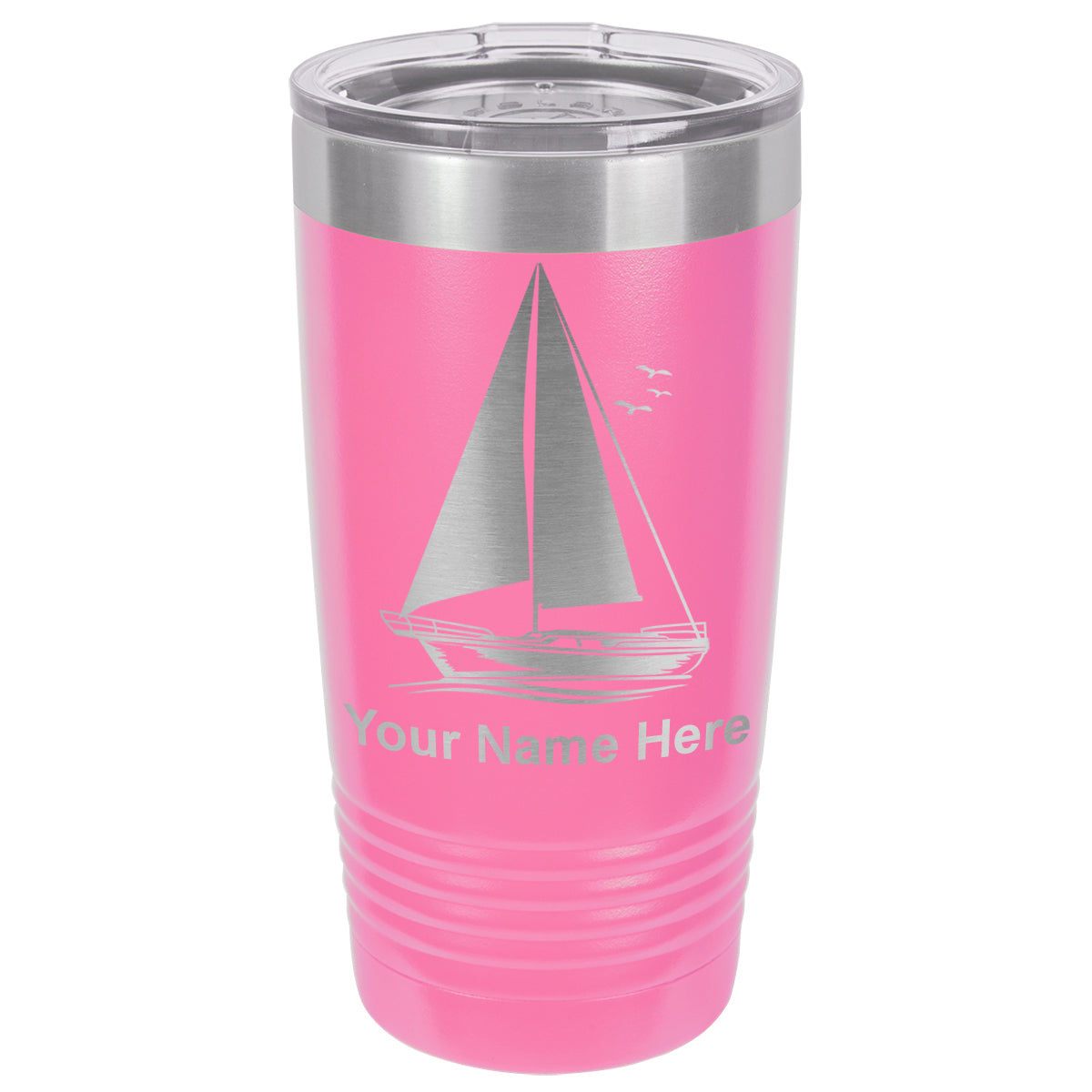 20oz Vacuum Insulated Tumbler Mug, Sailboat, Personalized Engraving Included