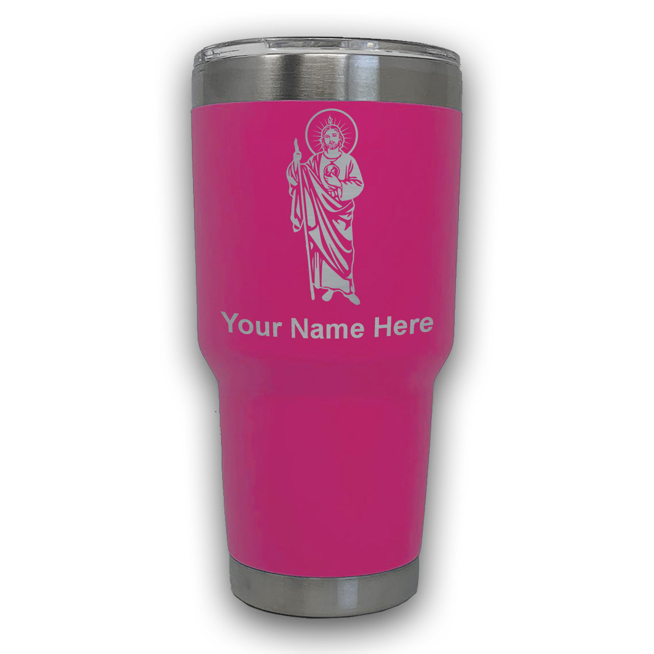 LaserGram 30oz Tumbler Mug, Saint Jude, Personalized Engraving Included
