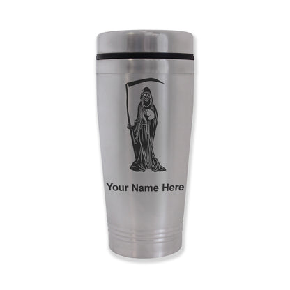 Commuter Travel Mug, Santa Muerte, Personalized Engraving Included