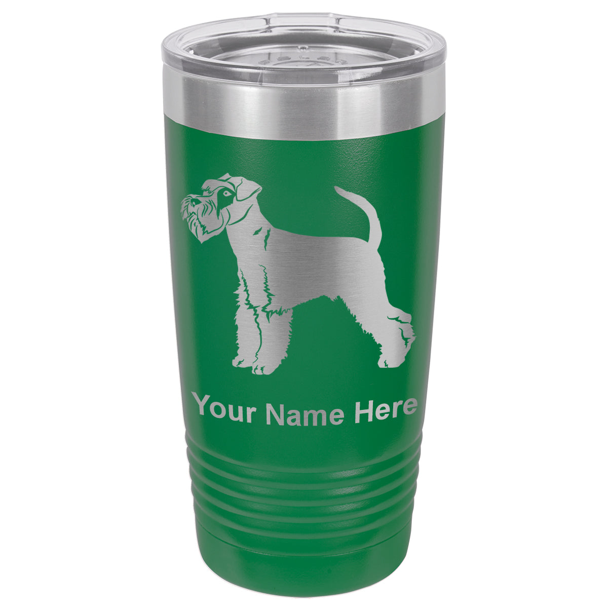 20oz Vacuum Insulated Tumbler Mug, Schnauzer Dog, Personalized Engraving Included