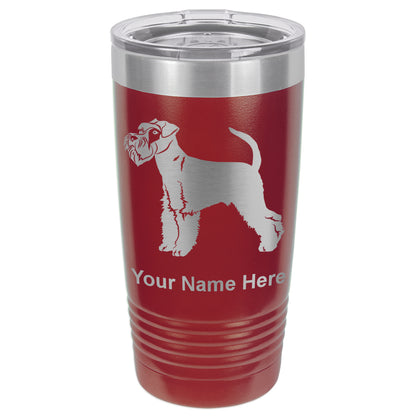 20oz Vacuum Insulated Tumbler Mug, Schnauzer Dog, Personalized Engraving Included
