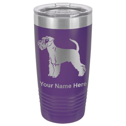 20oz Vacuum Insulated Tumbler Mug, Schnauzer Dog, Personalized Engraving Included