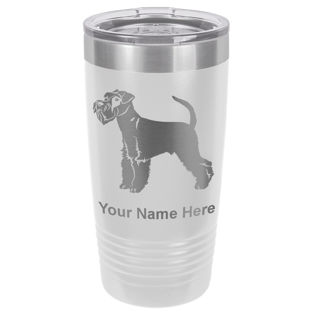 20oz Vacuum Insulated Tumbler Mug, Schnauzer Dog, Personalized Engraving Included