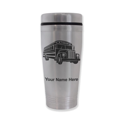 Commuter Travel Mug, School Bus, Personalized Engraving Included