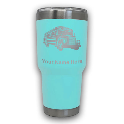 LaserGram 30oz Tumbler Mug, School Bus, Personalized Engraving Included