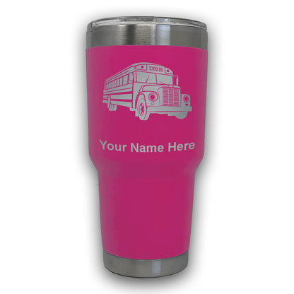 LaserGram 30oz Tumbler Mug, School Bus, Personalized Engraving Included