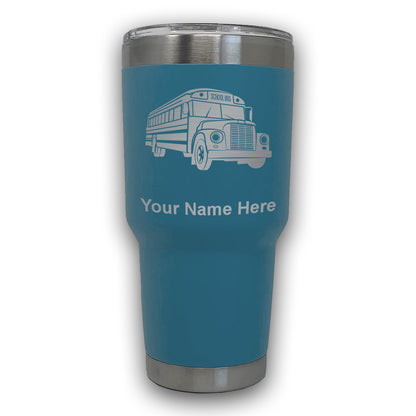 LaserGram 30oz Tumbler Mug, School Bus, Personalized Engraving Included