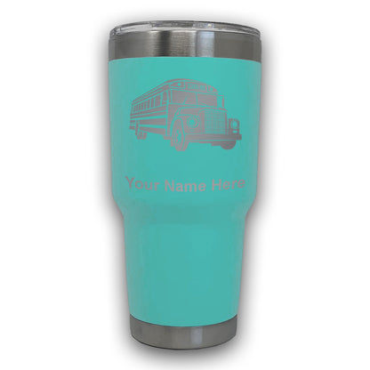 LaserGram 30oz Tumbler Mug, School Bus, Personalized Engraving Included