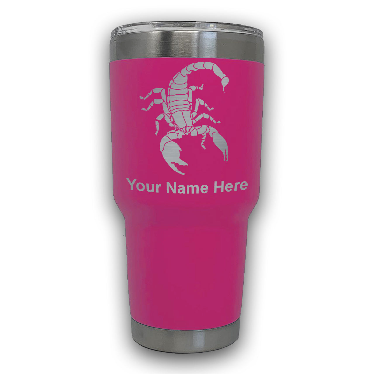LaserGram 30oz Tumbler Mug, Scorpion, Personalized Engraving Included