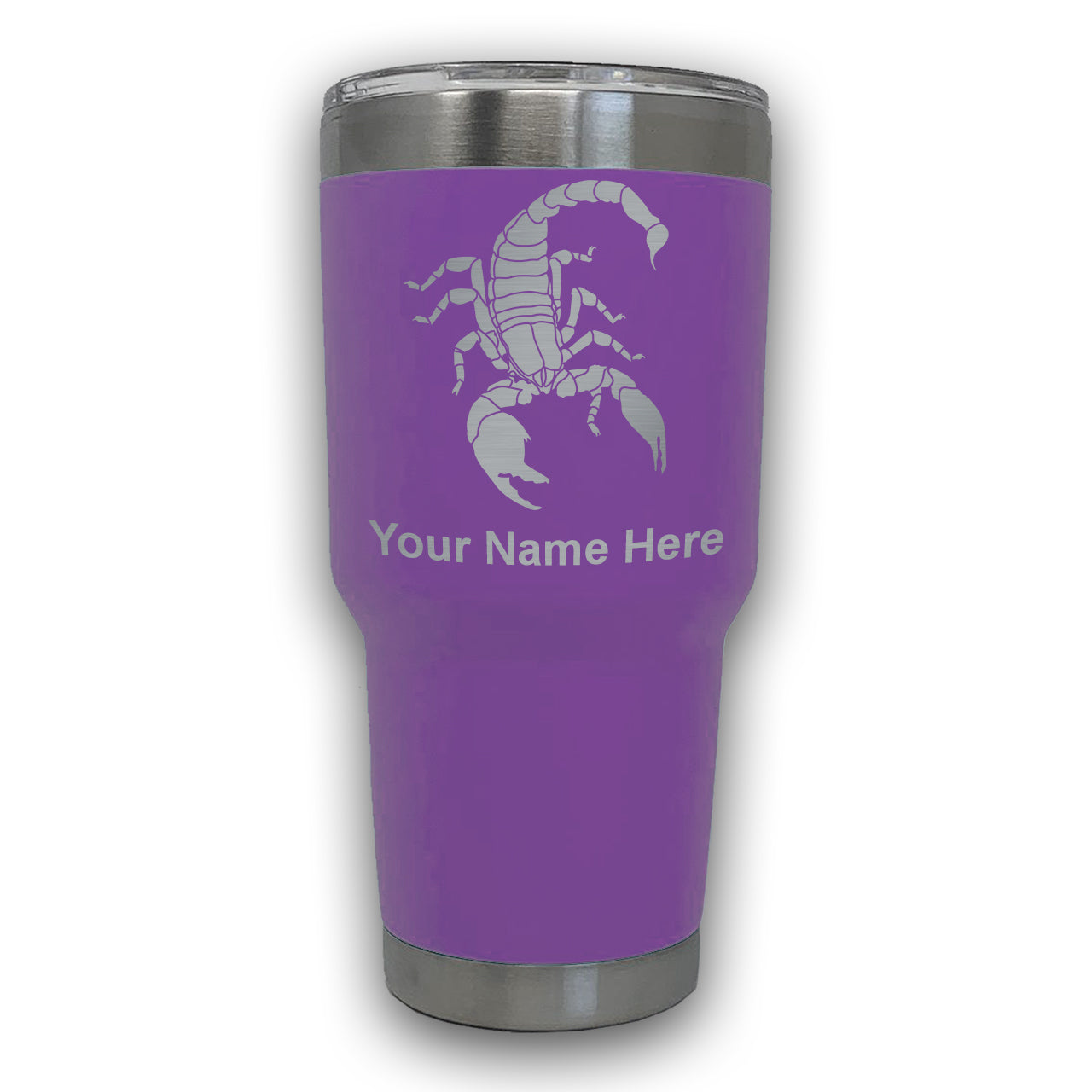 LaserGram 30oz Tumbler Mug, Scorpion, Personalized Engraving Included