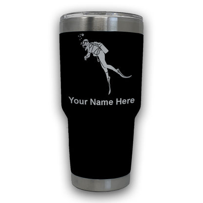 LaserGram 30oz Tumbler Mug, Scuba Diver, Personalized Engraving Included