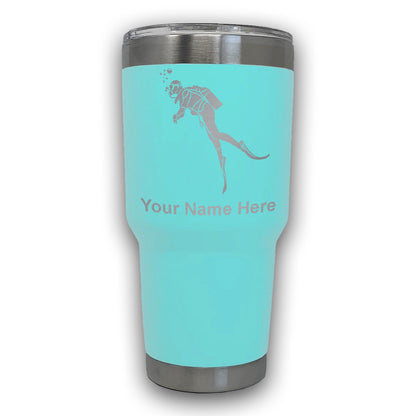 LaserGram 30oz Tumbler Mug, Scuba Diver, Personalized Engraving Included