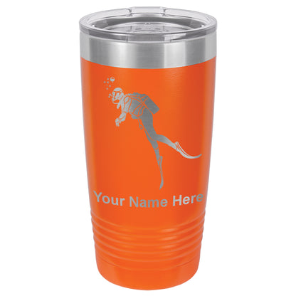 20oz Vacuum Insulated Tumbler Mug, Scuba Diver, Personalized Engraving Included
