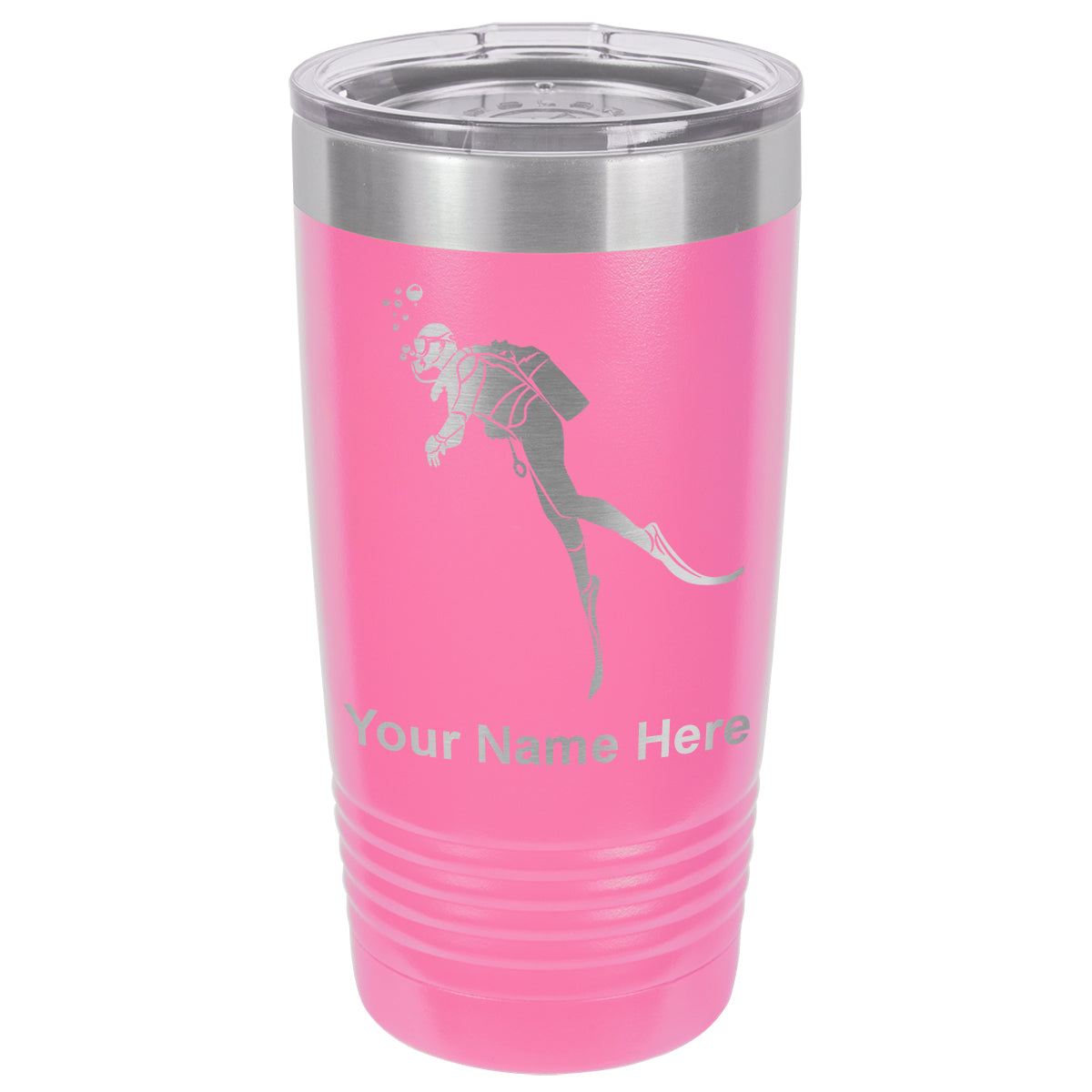 20oz Vacuum Insulated Tumbler Mug, Scuba Diver, Personalized Engraving Included