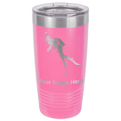20oz Vacuum Insulated Tumbler Mug, Scuba Diver, Personalized Engraving Included