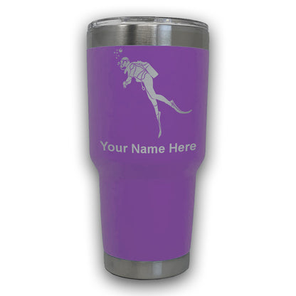 LaserGram 30oz Tumbler Mug, Scuba Diver, Personalized Engraving Included