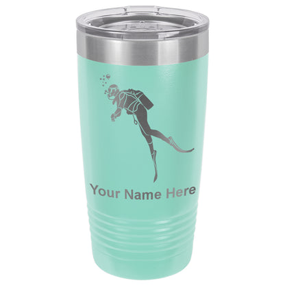 20oz Vacuum Insulated Tumbler Mug, Scuba Diver, Personalized Engraving Included