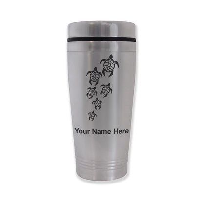 Commuter Travel Mug, Sea Turtle Family, Personalized Engraving Included