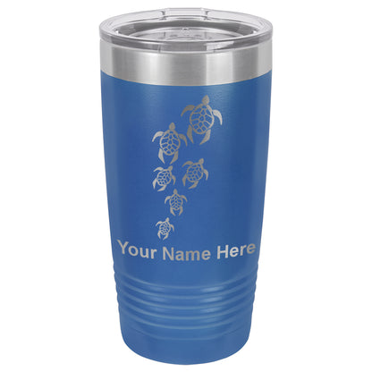 20oz Vacuum Insulated Tumbler Mug, Sea Turtle Family, Personalized Engraving Included