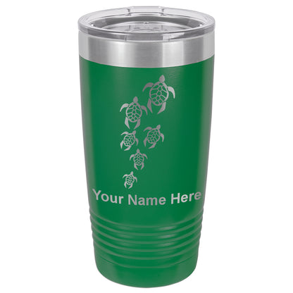 20oz Vacuum Insulated Tumbler Mug, Sea Turtle Family, Personalized Engraving Included